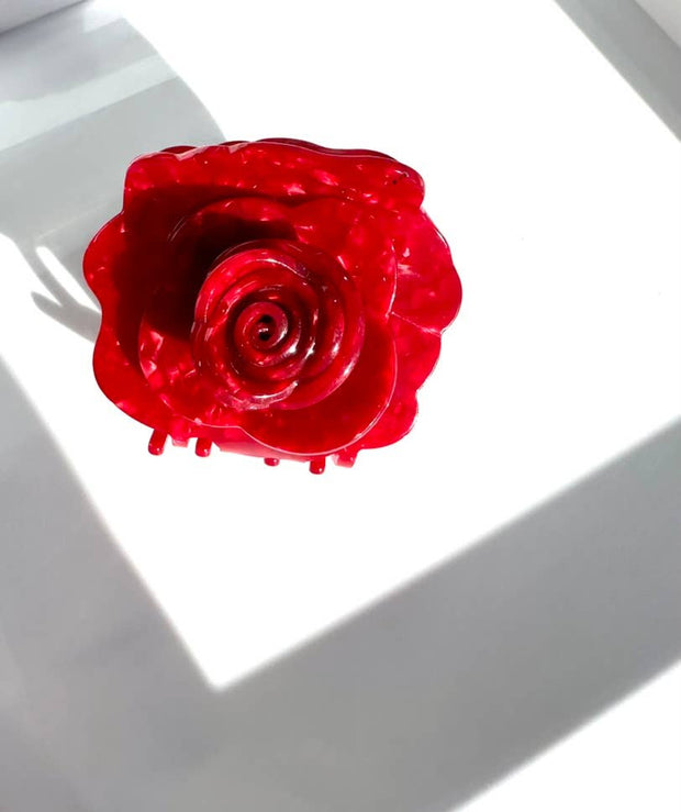 Handmade Origami Rose Flower Claw Hair Clip