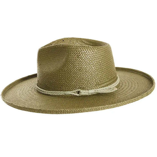 American Hat Makers - Straw Sun Hat Curled Brim - Style Horseshoe Bay