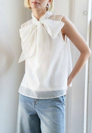 A solid organza top