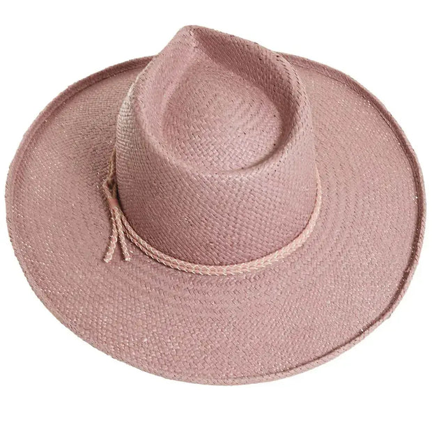 American Hat Makers - Straw Sun Hat Curled Brim - Style Horseshoe Bay