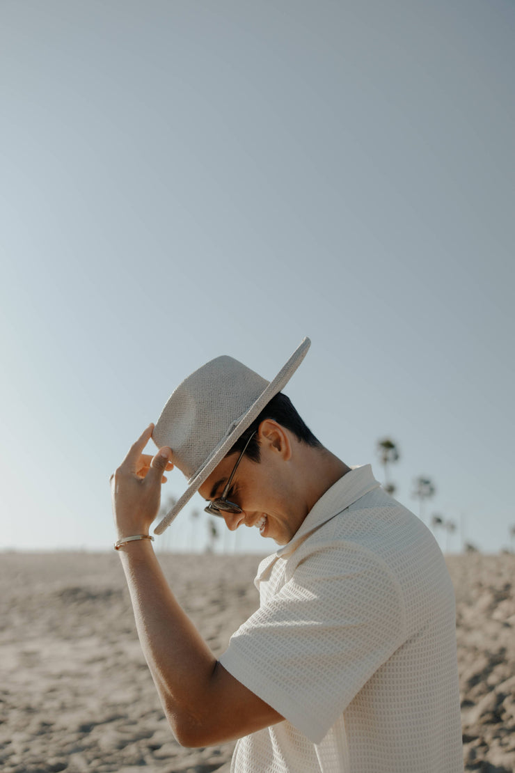 American Hat Makers - Straw Sun Hat Curled Brim - Style Horseshoe Bay