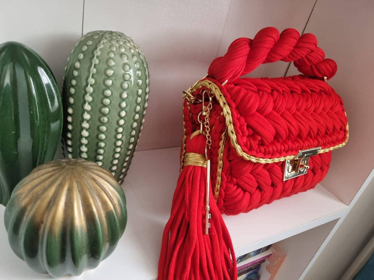 Evening Clutch Bag for Women, Handmade Crochet Wedding