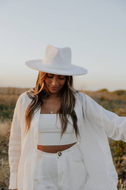 American Hat Makers - Straw Sun Hat Curled Brim - Style Horseshoe Bay