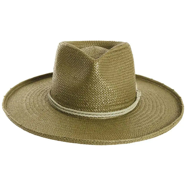 American Hat Makers - Straw Sun Hat Curled Brim - Style Horseshoe Bay