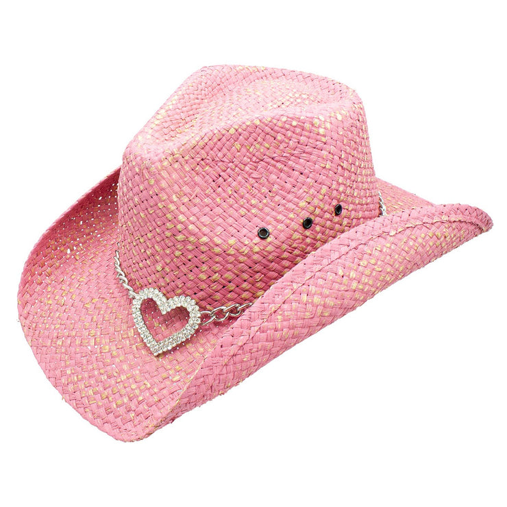 Heart Attack Natural Curved Brim Heart Cowboy Drifter Hat