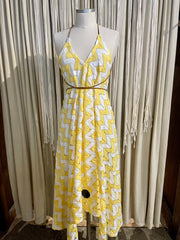 Island Dress Yellow Zig Zag