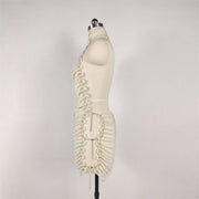 Glitzy Beaded Halter: Elegance & Allure