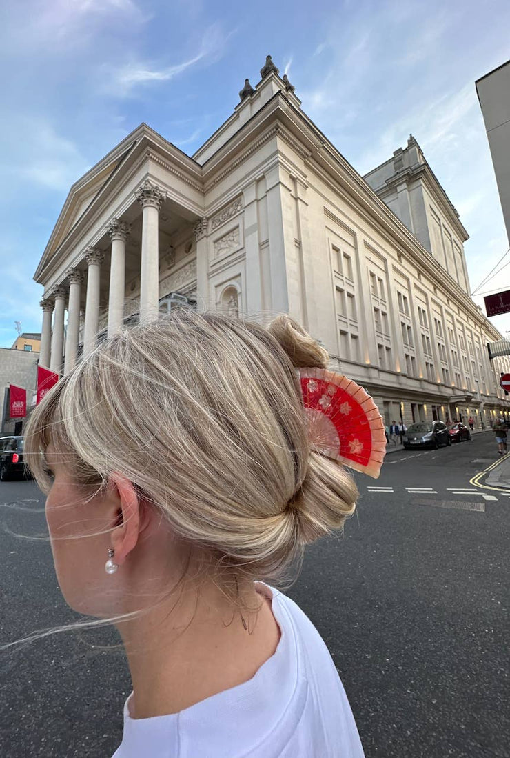 Hand-painted Blossom Fan Claw Hair Clip