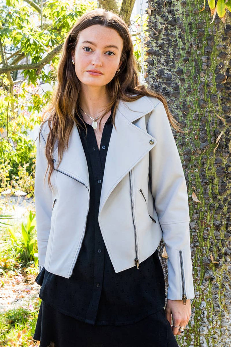 Faux Leather Moto Jacket