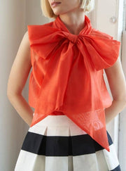 A solid organza top