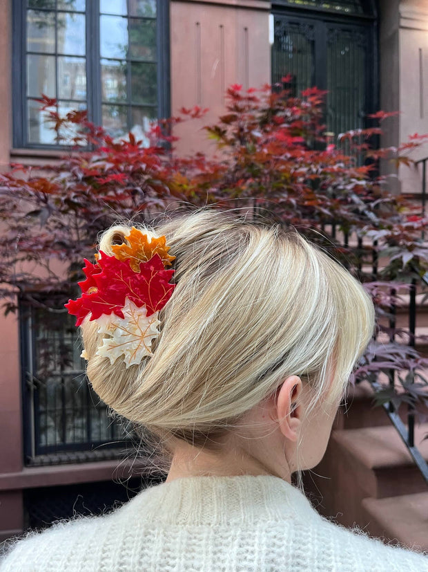 Hand-painted Maple Leaves Claw Hair Clip | Eco-Friendly