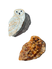 Hand-painted Owl Bird Claw Hair Clip | Eco-Friendly