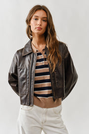 VINTAGE WASHED LEATHER JACKET