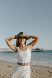 American Hat Makers - Straw Sun Hat Curled Brim - Style Horseshoe Bay