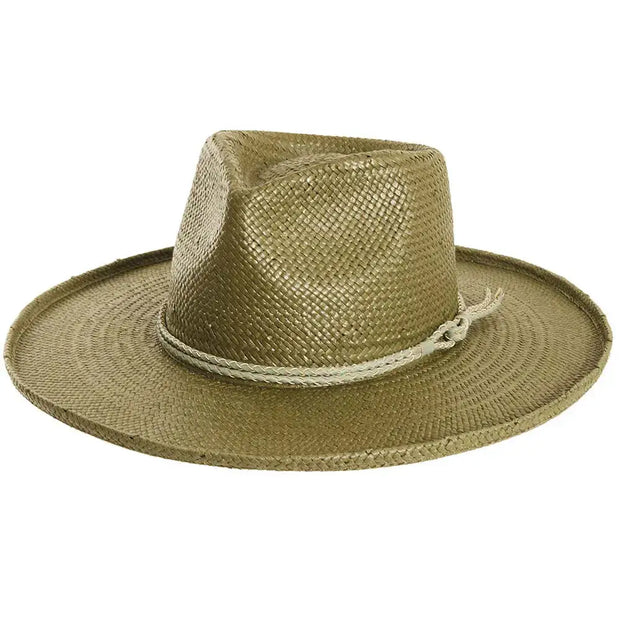American Hat Makers - Straw Sun Hat Curled Brim - Style Horseshoe Bay