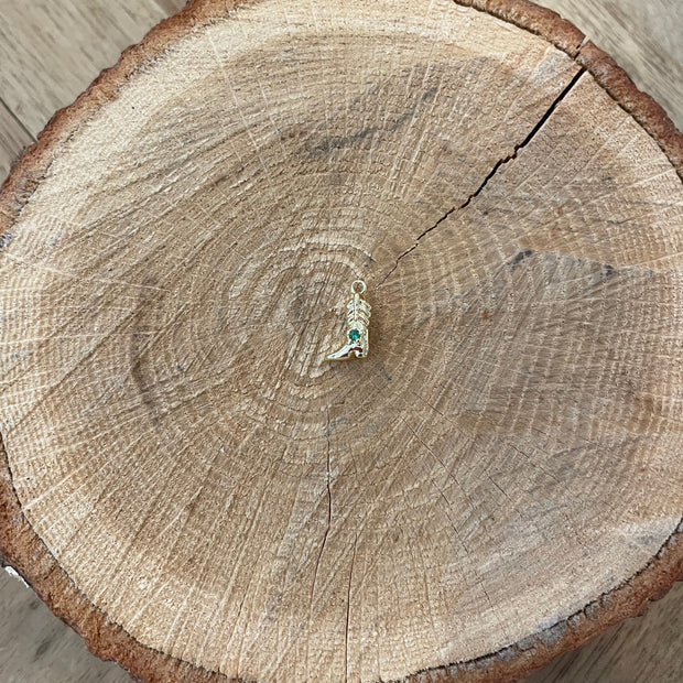 Cowboy Boot with Green Gem