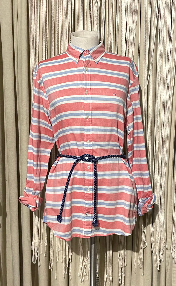 Halle Belted Dress Upcycled Men's Shirt