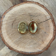 Gold Oval Locket Open
