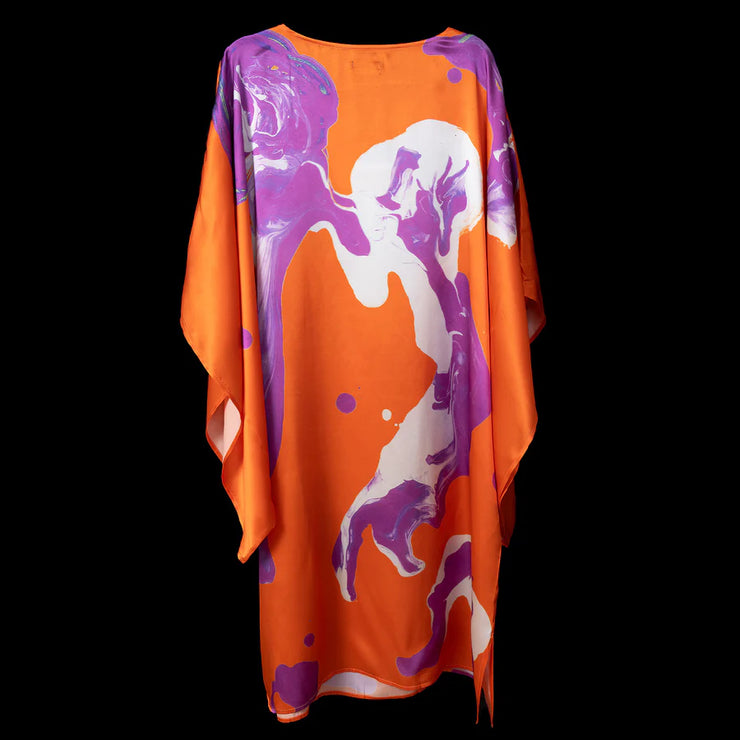 Orange Purple Marble Doleman Dress