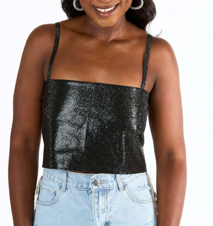 GIRLY GIRL BLACK SHIMMER TOP - Bill Hallman- Inman Park