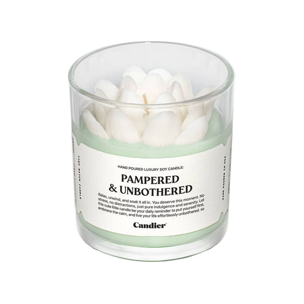 White Lotus Flower Soy Wax Hand Poured Jar Filled Candle