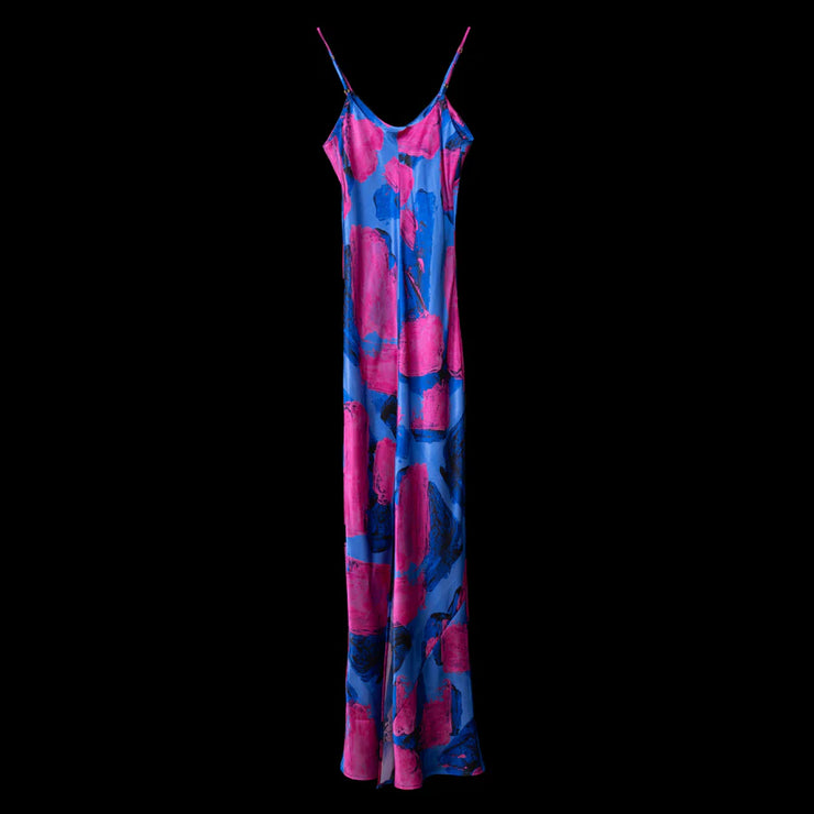 Blue Pink Blocks Slip Dress