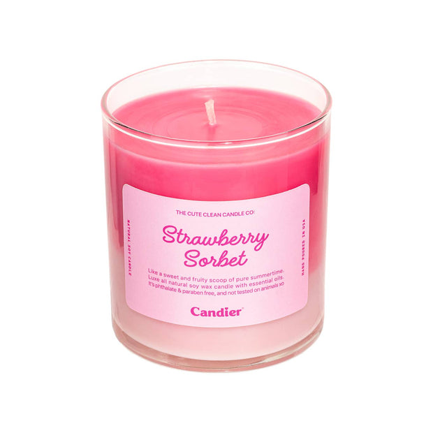 - Strawberry Sorbet Soy Wax Jar Filled Candle Home Decor Gift