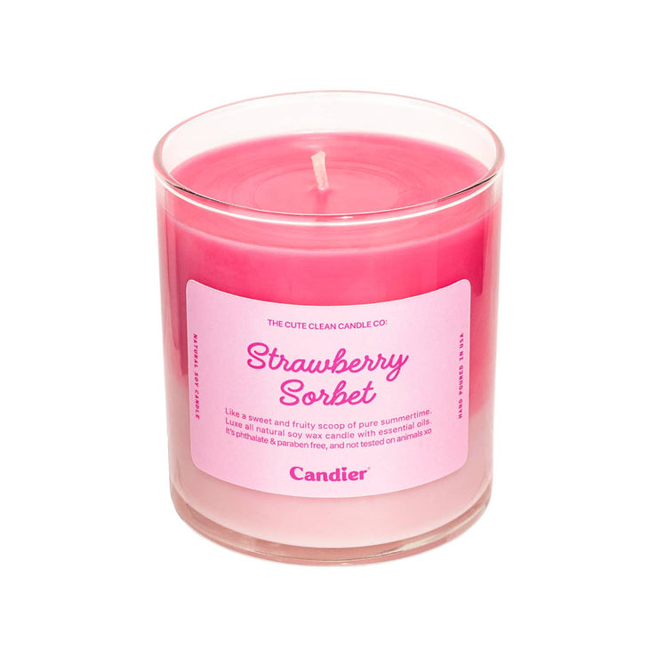 - Strawberry Sorbet Soy Wax Jar Filled Candle Home Decor Gift