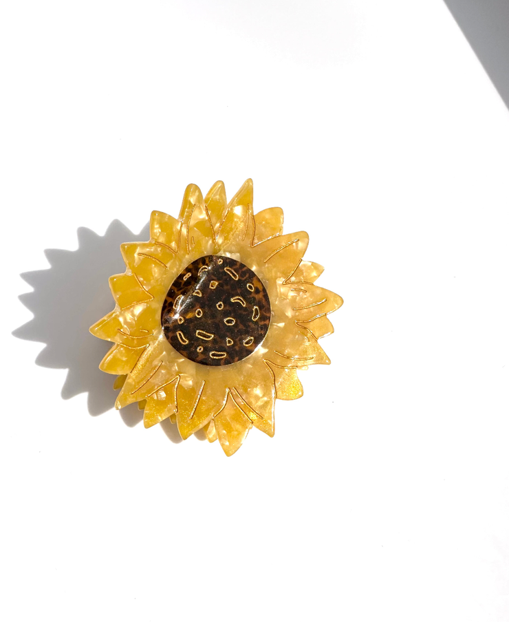 Hand-painted Sunflower Claw Hair Clip | Eco-Friendly