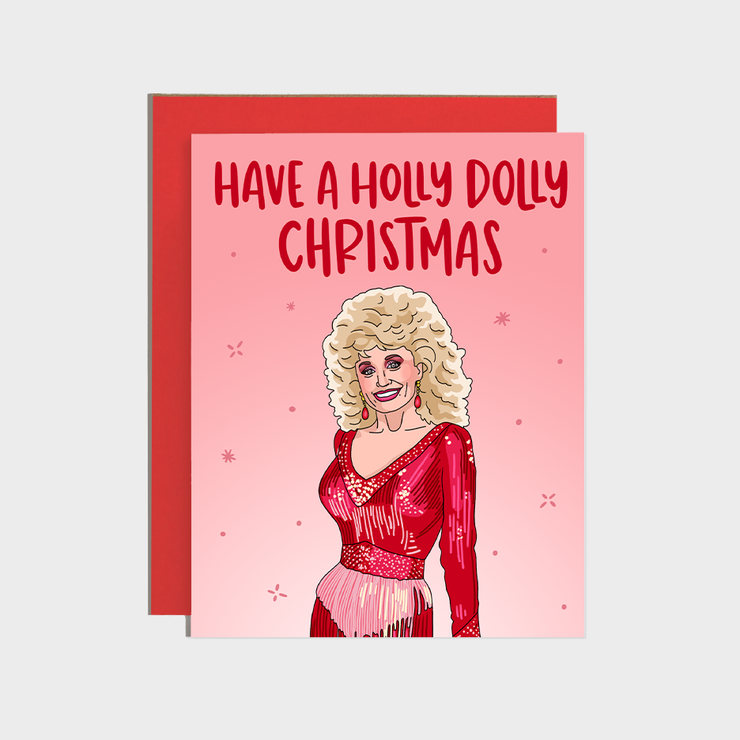 Holly Dolly Christmas Holiday Card