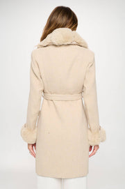 Wool Faux Fur Trench Coat