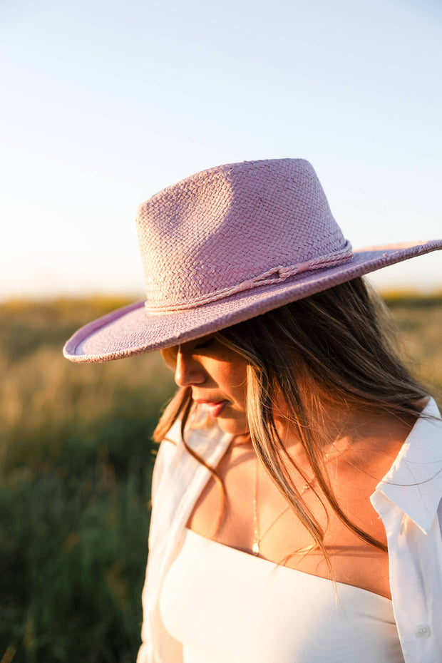 American Hat Makers - Straw Sun Hat Curled Brim - Style Horseshoe Bay