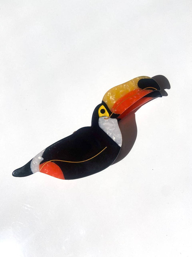 Solar Eclipse - Hand-painted Toucan Bird Claw Hair Clip | Eco-Friendly - Bill Hallman- Inman Park